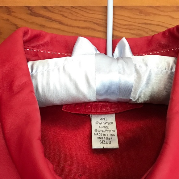 Women's Red Leather Jacket Size XL - Picture 2 of 5